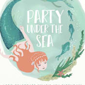 "Little Mermaid" - Children's Birthday Party Invitations in Azure by Grae - Detail