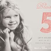 "floral five" - Children's Birthday Party Invitations in Petal by Anastasia Makarova - Detail