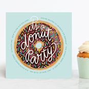 "donut party" - Children's Birthday Party Invitations in Chocolate by Jen Owens - Front