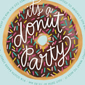 "donut party" - Children's Birthday Party Invitations in Chocolate by Jen Owens - Detail