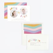 "Double the fun" - Children's Birthday Party Invitations in Sherbet by Creo Study - Assembled
