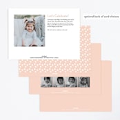 "Blooming Peonies" - Children's Birthday Party Invitations in Peach by Jennifer Wick - Back of Card Options
