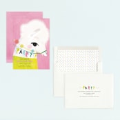 "Llama Birthday" - Children's Birthday Party Invitations in Watermelon by Lori Wemple - Assembled