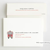 "Sound the Alarm Firetruck" - Children's Birthday Party Invitations in Poinsettia by Alethea and Ruth - FREE Recipient Addressing