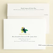"Jungle Birds" - Children's Birthday Party Invitations in Carribean by Itsy Belle Studio - FREE Recipient Addressing