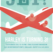 "ready, set, jet!" - Children's Birthday Party Invitations in Teal by Susan Asbill - Detail
