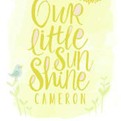 "Little Sunshine" - Children's Birthday Party Invitations in Daffodil by Karidy Walker - Detail