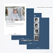 "Over the Moon" - Children's Birthday Party Invitations in Navy by Jessie Steury - Back of Card Options
