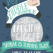 "Over the Moon" - Children's Birthday Party Invitations in Navy by Jessie Steury - Detail