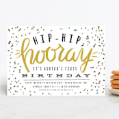 "Confetti party" - Children's Birthday Party Invitations in Butterscotch by Shiny Penny Studio - Front