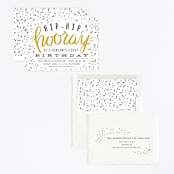 "Confetti party" - Children's Birthday Party Invitations in Butterscotch by Shiny Penny Studio - Assembled