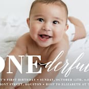 "Onederful" - Children's Birthday Party Invitations in Cloud by Susan Asbill - Detail