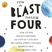 "Planet Party" - Children's Birthday Party Invitations in Vanilla by Baumbirdy - Detail