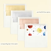 "Planet Party" - Children's Birthday Party Invitations in Vanilla by Baumbirdy - Envelope Liner Options