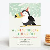 "Toucan" - Children's Birthday Party Invitations in Sorbet by Jen Banks - Front