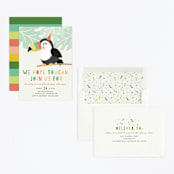 "Toucan" - Children's Birthday Party Invitations in Sorbet by Jen Banks - Assembled