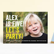 "Head Bang" - Children's Birthday Party Invitations in Lemon by Carrie ONeal - Front
