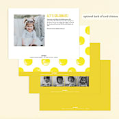 "Head Bang" - Children's Birthday Party Invitations in Lemon by Carrie ONeal - Back of Card Options
