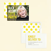 "Head Bang" - Children's Birthday Party Invitations in Lemon by Carrie ONeal - Assembled