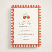 "So Berry Sweet" - Children's Birthday Party Invitations in Strawberry by Itsy Belle Studio - Front