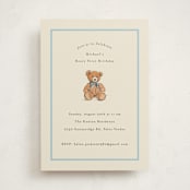 "Antique Teddy Bear" - Children's Birthday Party Invitations in Frost by Becky Nimoy - Front
