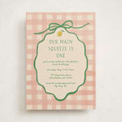 "Lemonade" - Children's Birthday Party Invitations in Strawberry Match by Vera Lim - Front