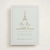 "Ooh La La" - Children's Birthday Party Invitations in Menthe by mo kelley - Front
