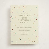 "tiny bold sprinkles" - Children's Birthday Party Invitations in Cream by Ellen Schlegelmilch - Front