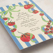 "Petit Pomodoro" - Children's Birthday Party Invitations in Lime by Jackie Crawford - Detail