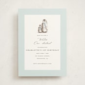 "Penguins" - Children's Birthday Party Invitations in Ice by Teju Reval - Front