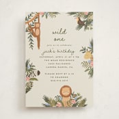 "Jungle Animals" - Children's Birthday Party Invitations in Moss by Joanna Griffin - Front