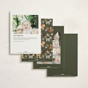 "Jungle Animals" - Children's Birthday Party Invitations in Moss by Joanna Griffin - Back of Card Options