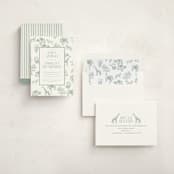 "Safari Toile" - Children's Birthday Party Invitations in Palm by Jenna Holcomb - Assembled
