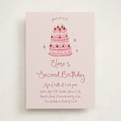 "vintage wedding cake" - Children's Birthday Party Invitations in Blush by Cass Loh - Front