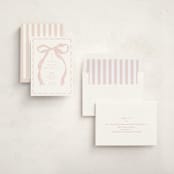 "Fframed Bow" - Children's Birthday Party Invitations in Blush by Baumbirdy - Assembled