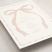 "Fframed Bow" - Children's Birthday Party Invitations in Blush by Baumbirdy - Detail