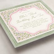 "Birthday Par-Tea" - Children's Birthday Party Invitations in Garden Glory by Creo Study - Detail