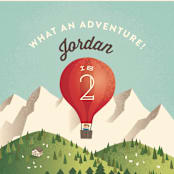 "Greatest Adventure" - Children's Birthday Party Invitations in Signal Red by Jennifer Wick - Detail