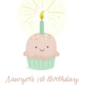 "Cupcake cutie" - Children's Birthday Party Invitations in Strawberry by Annie Holmquist - Detail