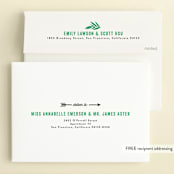 "Bow and Arrow" - Children's Birthday Party Invitations in Evergreen by Alethea and Ruth - FREE Recipient Addressing