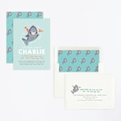 "Snappy Birthday" - Children's Birthday Party Invitations in Ocean by Itsy Belle Studio - Assembled