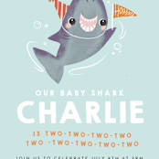"Snappy Birthday" - Children's Birthday Party Invitations in Ocean by Itsy Belle Studio - Detail
