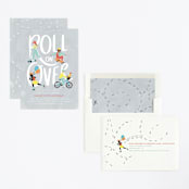 "Roll on Over" - Children's Birthday Party Invitations in Cupcake by Shiny Penny Studio - Assembled