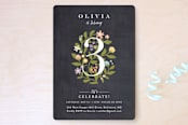 "Climbing Roses" - Children's Birthday Party Invitations in Chalkboard by Jennifer Wick - Front