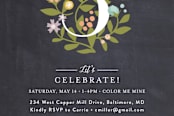 "Climbing Roses" - Children's Birthday Party Invitations in Chalkboard by Jennifer Wick - Detail