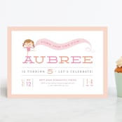 "Perfect Balance" - Children's Birthday Party Invitations in Peach by Jennifer Wick - Front