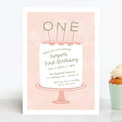 "Frosting" - Children's Birthday Party Invitations in Cotton Candy by Sarah Brown - Front