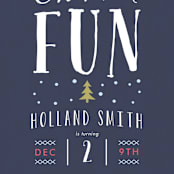 "What Fun" - Children's Birthday Party Invitations in Midnight by Carolyn MacLaren - Detail