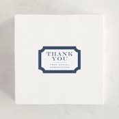 "Square Frame" - Children's Birthday Party Stickers in Navy by Jenna Holcomb - In Use
