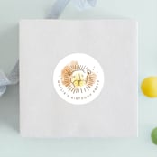 "modern safari" - Children's Birthday Party Stickers in Creamsicle by Rebecca Durflinger - Front